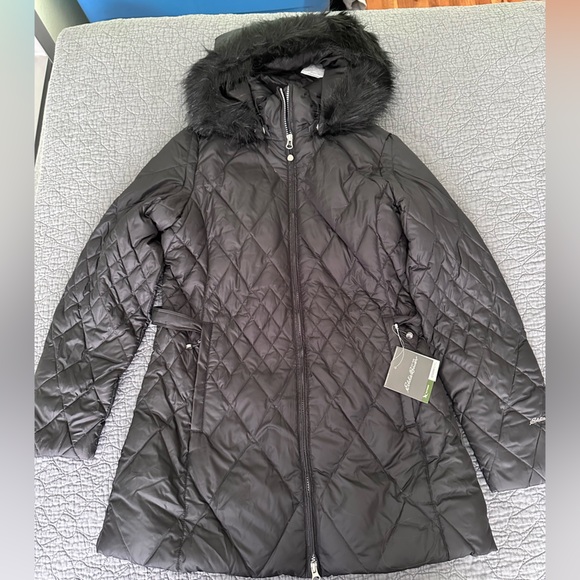 Eddie Bauer Jackets & Blazers - Eddie Bauer Women's Medium Black Quilted Jacket Slope side down parka